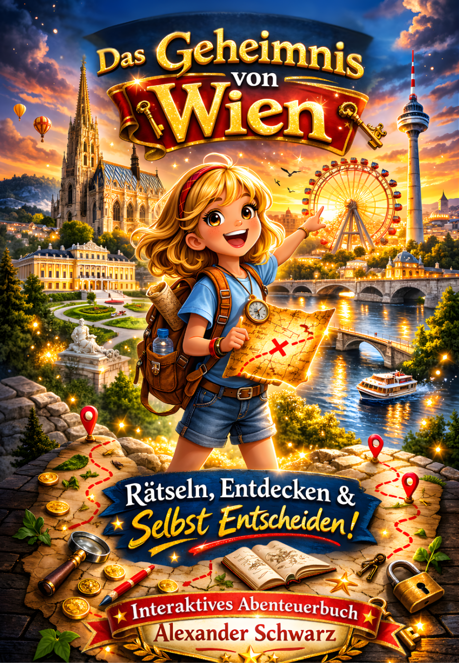 Avi und das Geheimnis von Wien Interaktives Rätselbuch für Kinder mit Aufgaben, Spielen und Abenteuern mit Figur Avi